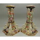 A pair of Mason's Penang candlesticks,
