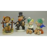 Four Goebel figures,