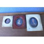 Three portrait miniature prints