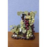 A Chinese decorative faux jade grape bush