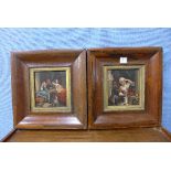 19th Century Flemish School, pair of interior scenes, oil on copper,