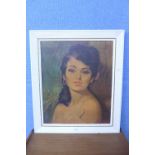 A 1960's Vandersyde portrait print of a lady