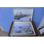 A pair of Vernon Ward prints, Silent Harbour Mevagissy and Newlyn Harbour,