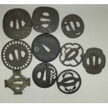 A collection of ten Japanese Tsuba,