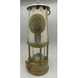 An Eccles miner's safety lamp,