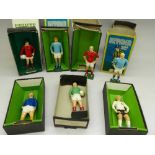 Seven Keymen Football Series hand painted scale die-cast models, boxed, Moore, Charlton, Best,