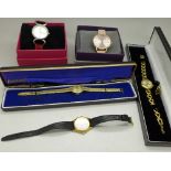 Two Pia wristwatches, boxed, a Seiko, an Accurist and a Sekonda,