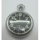 A Waltham Royal Navy military pocketwatch, the case back marked 0552/520-8049, 14235,