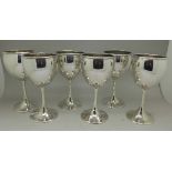 Six 925 silver goblets,