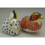 Two Royal Crown Derby paperweights,