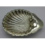 A silver shell dish, 59.