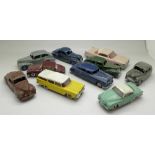 Ten Dinky Toys die-cast model vehicles