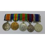 A set of five medals to 15557 D.A.H. Jones D.H.