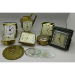 A collection of clocks including Swiza