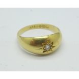 A gentleman's 18ct gold and diamond ring, Birmingham 1919, 3.