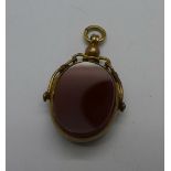 A 9ct gold swivel fob,