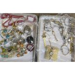 Costume jewellery and wristwatches, total weight 1.