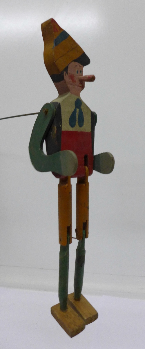 A Pinocchio painted puppet and a bagatelle board - Image 2 of 2