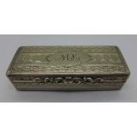 A Victorian silver box, Birmingham 1859, Edward Smith, with gilt interior, with initials, 66mm,
