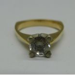 A 9ct gold and cubic zirconia ring, 3.