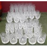 A suite of Edinburgh crystal glass, 18 champagne, 15 wines,