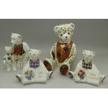 Four Royal Crown Derby Teddy bears,