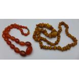 A set of amber beads, 41.
