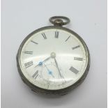 A silver Waltham pocket watch