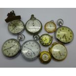 Five pocket watches,
