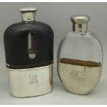 Two spirit flasks,