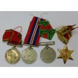 Four WWII medals to 214481 N.H.J.A.
