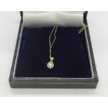 A 9ct gold and diamond pendant and chain