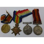 A set of three WWI medals to Gnr. A. Coyne C.G.A.