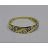 A 9ct gold and diamond ring, 1.