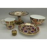 Royal Crown Derby; 2451 pattern comport, diameter 13cm, 2451 pattern sugar bowl,