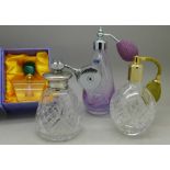 Four perfume bottles including Royal Doulton and Caithness