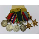 A group of six medals to 13251 D.A. Bennett for Efficient Service Medal marked S/Sgt. D.A. Bennet G.