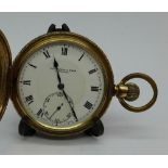 A gold plated full-hunter top wind pocket watch, Thomas Russell & Son,