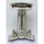 A Walker & Hall silver plated table centrepiece,
