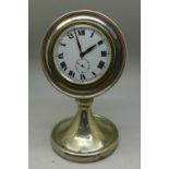 A silver mounted clock, Birmingham 1923,