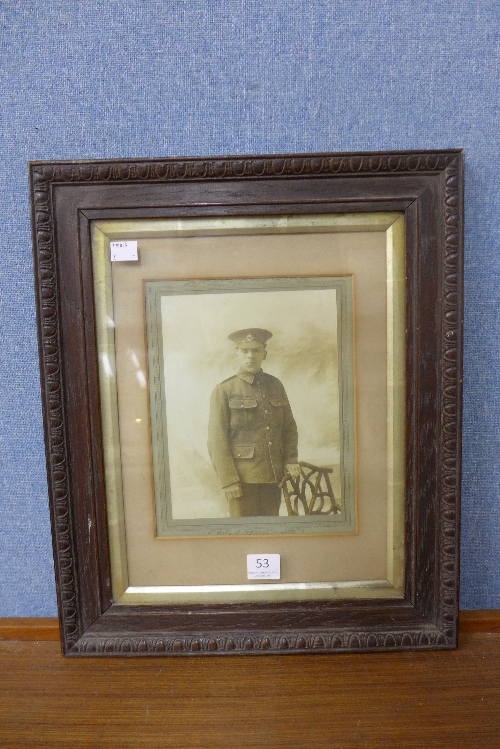 A World War I photographic print of a soldier