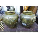 A pair of Chinese bronze vases