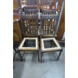 A set of four oak barleytwist dining chairs