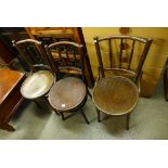 Three bentwood chairs