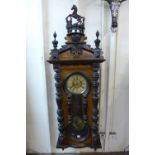 A large 19th Century mahogany Vienna wall clock