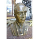 A bronze bust of a gentleman