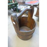 A wooden bucket