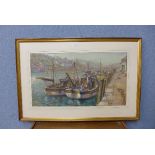 Roy Strongfellow, East Looe Quay, Cornwall, pastel,