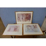 Three Sir William Russell Flint prints
