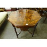 An Edward VII inlaid rosewood octagonal centre table